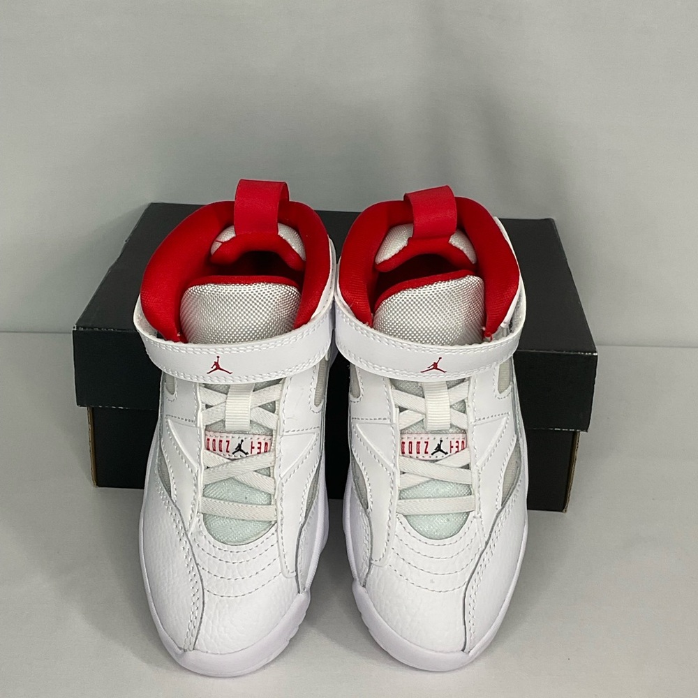 White and Red Jumpman Two Trey Sneakers - size 11c - Picture 9 of 11